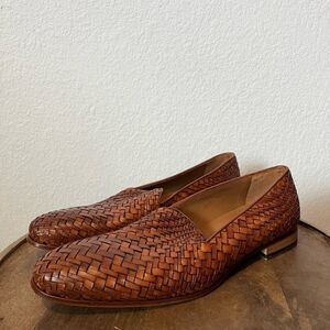 Taft The Monaco Woven Slip-On Loafers Brown Leather Dress Shoes Men's Size 44 11
